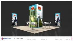 20x20 Island booth design by Exhibit-Rentals